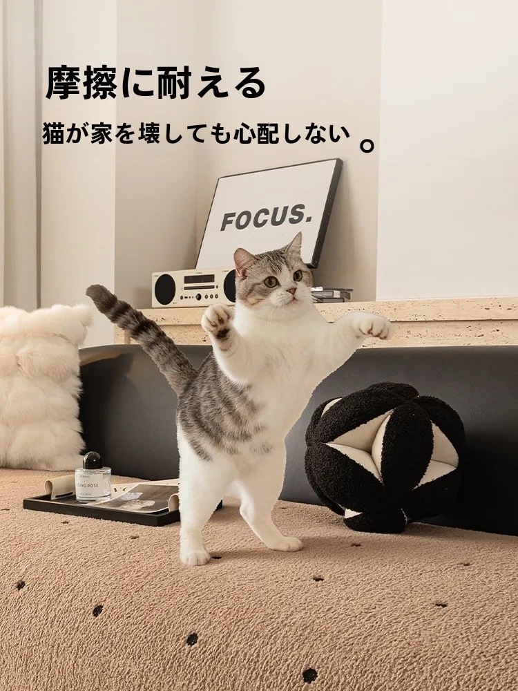 アンティーク風ブラウン異形ソファクッション：滑り止めと猫の爪対策を備えた高耐久タイプ