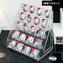 缶バッジスタンド 透明アクリル ミニ スクエア 階段状 ステージ グッズディスプレイ コレクション収納