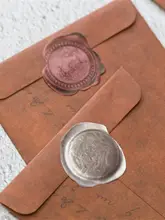 クラシックデザインのレトロな牛皮紙封筒【手帳素材・加工済み】