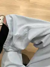 高身長用 ロング丈 スカイブルー ワイドレッグデニムパンツ【ハイウエスト・着痩せデザイン】