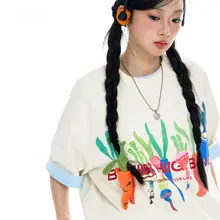 胡萝卜デザインの毛むくじゃら半袖Tシャツ【個性的なデザイン・ファッションアイテム】