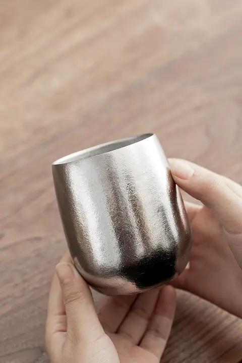 純チタン製コーヒーカップ【オフィス用・ダブルウォール・保温・大容量】