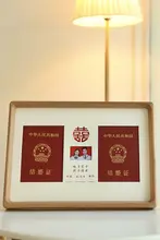 結婚証明書用のクリエイティブな木製フォトフレーム【新婚祝い・カップル向け】
