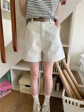 夏用カジュアルハーフパンツ【カーキ色・レディース・ゆったりシルエット】（セットアップ対応）