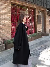 女性用ダブルフェイスウールコート【ドールカラー・ルーズフィット・秋冬用】