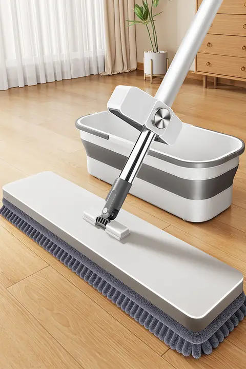 手洗い不要の家庭用モップ【乾湿両用・吸水性に優れたモップ布】