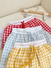 通気性抜群のコットン格子柄パンツ【オールシーズン・ルーズフィット・用】