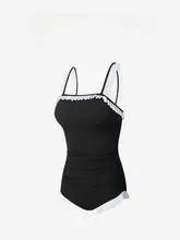 APOTCARE 女性用 背中開きデザインのワンピース水着【ビキニ・温泉用・小胸向け】