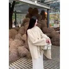 ダブルフェイスウールコート【デザイン性・ファッショナブル・上品】（セットアップ対応）