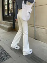 Tristine ハイウエスト スリムフィット デニムパンツ【ストレート・フレア・伸縮性あり】