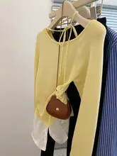 ウエストシェイプデザインのニットトップス【ラウンドネック・春向け・アクティブな雰囲気】（セットアップ対応）