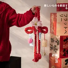 新年用 造花 万字結飾り【赤い実の壁面装飾・春節用】