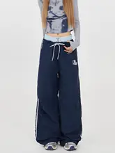 パラシュートパンツ ワイドパンツ メンズ ネイビー ダブルウエスト 防水 速乾 アメカジ ヴィンテージ ストリート「Remedie」