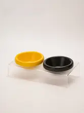 アクリル製陶器の深型水飲みボウル【猫・犬用・安定した設計・防倒れ対策】（セットアップ対応）