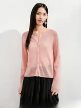 涼しげなデザインの透かし編みカーディガン【女性用・夏季・柔らかい風合い】（セットアップ対応）