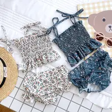 可愛いデザインの子供用水着【フリル付き・花柄・ビキニスタイル】（セットアップ対応）