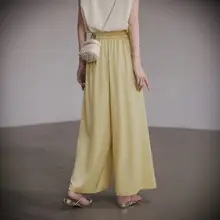 優雅なシルエットのハイウエストワイドパンツ【スタイル・九分丈】（セットアップ対応）