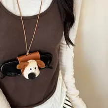 可愛い猫と犬の眼鏡クリップネックレス【長さのある掛け紐・子供向け・防失通用】