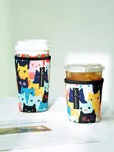 4mm厚手ネオプレンコーヒーカップカバー【防冷凝・断熱・持ちやすい・再利用可能】