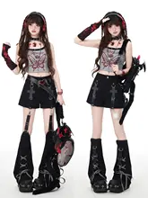 洗練された デザイン！春夏用レディースショートパンツ【可拆卸レッグウォーマー付き・ストリートファッション】（セットアップ対応）