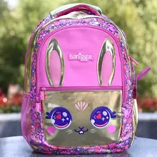 学校に最適！ピンクのウサギデザインの学生用リュックサック【文房具入れ・ダブ  ルショルダー】（セットアップ対応）