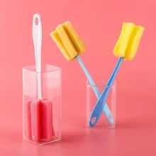 極上の柔らかさのスポンジカップブラシ【耐久性・持ち手付き・グラス洗浄用】