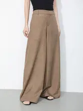 優雅な落ち感！国風復古印花の高腰ワイドパンツ【フィット】