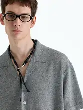 和紙風 リネン混合の軽やかなニットカーディガン【爽やかな肌触り・翻 collar】