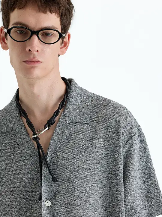 和紙風 リネン混合の軽やかなニットカーディガン【爽やかな肌触り・翻 collar】