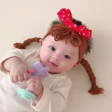 リボン付きの可愛いエクステ風ヘアバンド【子供用・オシャレなヘアアクセサリー】