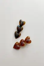 ダックビルクリップ 前髪留め アセテート 立体ハート フランスロゴ ゴールド 韓流 きれいめ おしゃれ