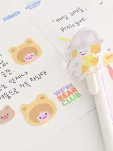 可愛いキャラクターの黒ボールペン【滑らかな書き心地・押し出し式・学生用】