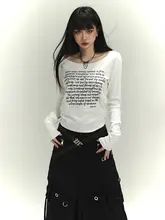 白長袖Tシャツ【アメリカンスイートスタイル・秋用】（セットアップ対応）