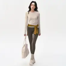 速乾性フィットネスウェア【長袖・女性用・アウトドア・ランニング・ヨガ・バドミントン・テニス】（セットアップ対応）