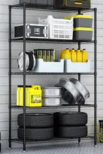 多層収納可能な鉄製車庫用収納ラック【キッチン・工業用・重型】