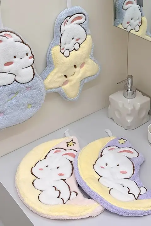 可愛いキャラクター柄の速乾タオル【厚手・浴室・掛け式】（セットアップ対応）