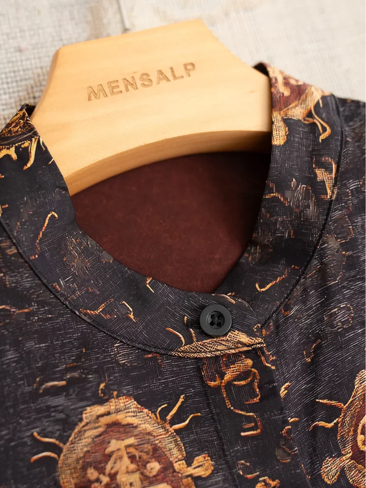 真丝香云纱立领のゆったりした小外套【極上の柔らかさ・春秋用】