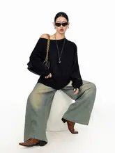 トレンドのオフショルダーTシャツ【ゆったりシルエット・長袖・カジュアル】
