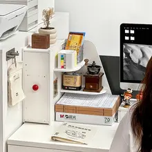 シンプルデザインのコーナー引き出し収納ラック【オフィスデスク用・多段式・書類整理】