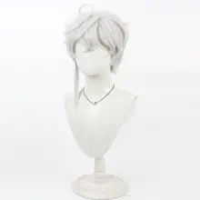 コスプレ用ウィッグ【銀白色・ふわふわな反り髪・VTuberスタイル】