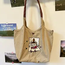 大容量ショルダーバッグ【可愛い刺繍デザイン・通勤・トートバッグ】