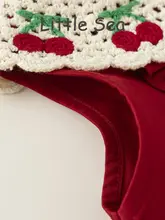 可愛いチェリー刺繍の女児用タンクトップワンピース【ノースリーブ・ドロップカラー・子供用】