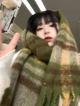 大判チェックストール【極上の柔らかさ・フリンジデザイン・男女兼用】