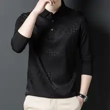 フランス製 シルク長袖ポロシャツ【男性用・春秋向け・高級感】