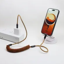 車載用Apple対応スプリングデータケーブル【高速充電・iPhone用】