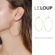 ビンテージ風ハート＆スターの大ぶり不対称イヤリング【ストーン装飾・極細フープ】