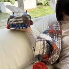 福笙デザインのブルーチェック アクリルティッシュボックス【冬季限定・ホテル・民宿・新居用ギフト】