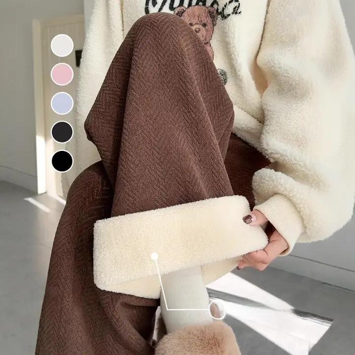 カラフルなチュニック風ワイドパンツ【秋冬用・裏起毛・ゆったりスタイル】
