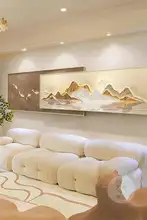 高級感あふれるリビング用掛け軸【九魚図・ソファ背景用・重ね合わせデザイン】