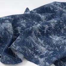 ブルータイダイ・ホワイトプリント厚手コットンデニム生地【ハンドメイド・DIY用】